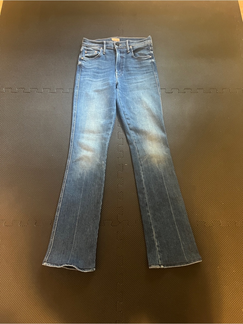 MOTHER EUC The Double Insider Heel Jeans in Opposites Attract Blue Wash Sz 26
